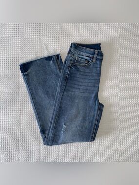 cropped distressed jeans